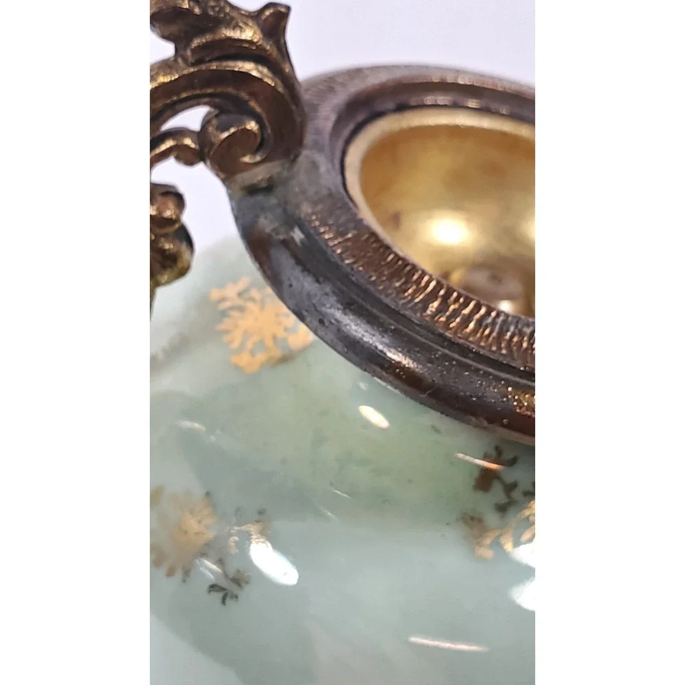 Antique French Sevres Style Urn Vase Porcelain Marked Lid Hand-Painted